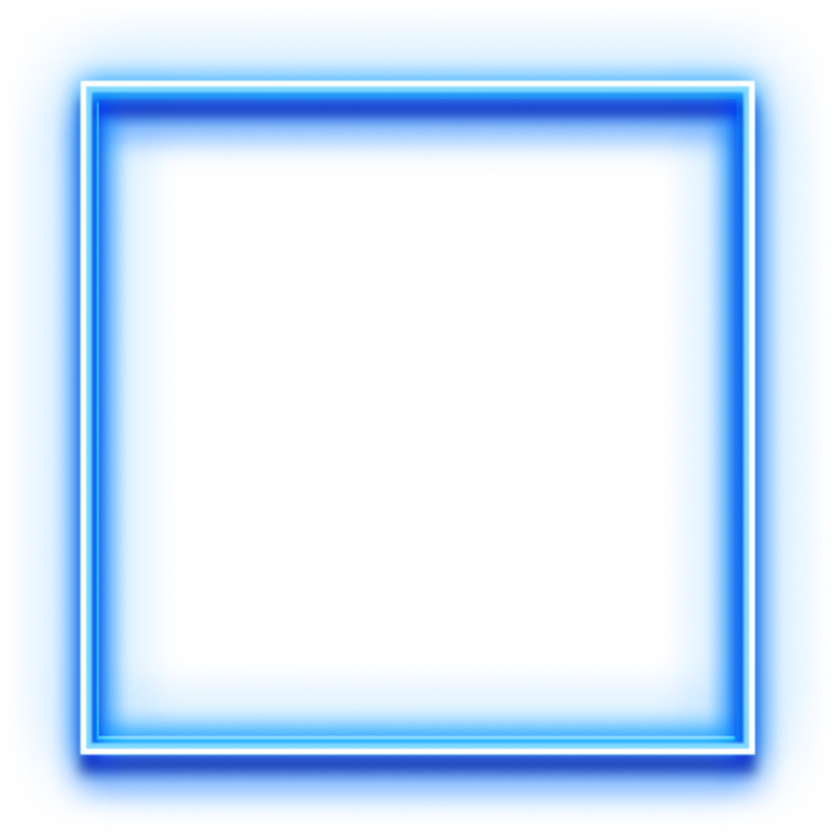 Blue Square Neon Frame